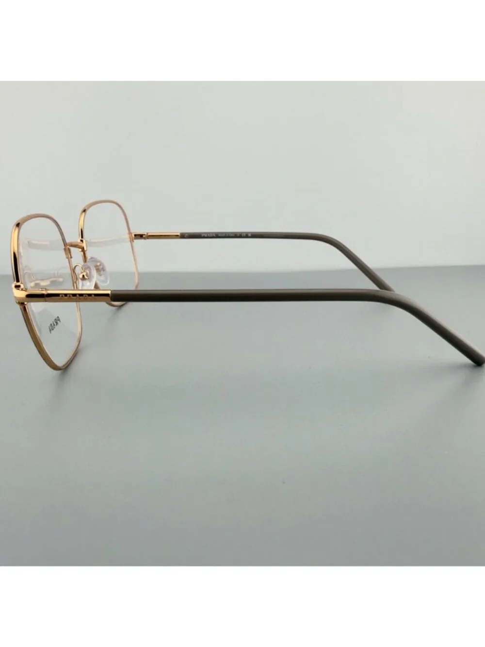 Prada Eyeglasses Frames VPR56W 02H-1O1 Rose Gold Black Square Wire Rim 54-19-140